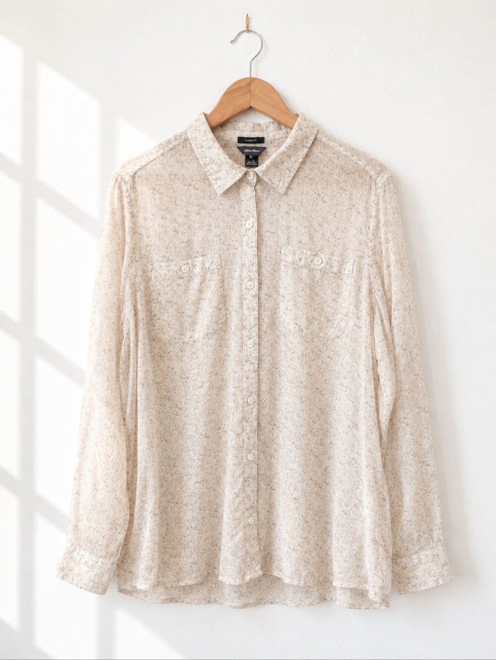 Eddie Bauer Classic Fit Floral Button Down Shirt Women's XL Cottagecore